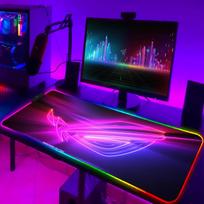 RGB pelės kilimėlis Šaunus ROG pelės kilimėlis Žaidėjo klaviatūros kilimėlis LED kompiuterio pelės kilimėlis Klaviatūros priedai Žaidimų stalo kilimėlis Pelės kilimas Xxl RGB250x350x3mm purple