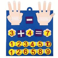 Kid Montessori Felt Finger Numbers Math Playthings Children Counting Early Educational Instructive Plate Designed For Toddler Teaching Aid mėlyna