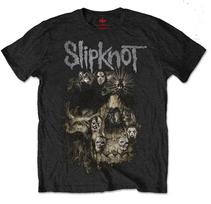 Slipknot - Skull Group with backprint- Black t-shirt XXXL