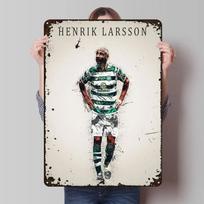 Henrikas Larssonas Plakatas Futbolo Žaidėjas Metalinės Plokštelės Dekoracija Kambario Dekoruoti Individuali Skardinė Plokštelė Sienų Meno Dekoruoti Vyro Urvas 30x40cm(11.8x15.7inch) white