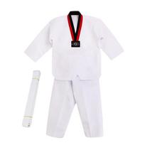 Balti vaikiški TKD kostiumai Medvilniniai WTF Karate uniformos Madingos Taekwondo uniformos Treniruotėms 110CM white