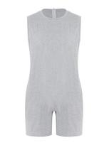 Vyriški pritaikomi kombinezonai Bodysuit Apvalus kaklas Be rankovių Užtrauktukas nugaroje Trumpos kelnės Žindymo kombinezonas XS tamsiai mėlyna spalva
