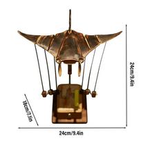 Hand-carved Flying Manta Ray K inetic Sculpture Mechanical Manta Ray Unique Wooden Desktop Ornament For Home Office brown