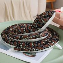 2.2/3/4M Giant Green& Brown Cobra Plush Toy Lifelike Coiled Snake Stuffed Long Pillow Funny Snake Year Gift Option Plush Toy Sets 220cm black