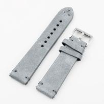 Suede Genuine Leather Watch Strap 20mm 22mm Vintage Handmade Stitching Bracelet Gray Blue Quick Release Watch Band Accessories 22mm pilka