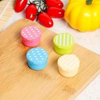 4pcs Mini Lunch Box Accessories Easy to Carry Travel-sized Seasoning Container Cute Pattern Tomato Honey Condiment Container for Kids white