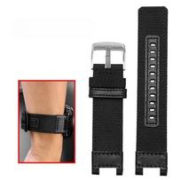 For Casio G-SHOCK GST-W120L S130L S310 GST-B100 Canvas nylon watch strap Breathable watchband notch men's accessories 24mm tools žalia/sidabras