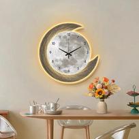 20 colių LED šviesos sieninis laikrodis Valgomojo svetainės Mėnulio Žemės modeliavimas Tylus mechanizmas Miegamojo laikrodis Sienos dekoracija Namų dovanos (as the picture,16 inch) gray