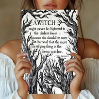 Hisun Tin Sign HD Tin Sign Terry Pratchett Witch Quote Vintage Metal Poster Retro Wall Art for Gothic Home Decor 20x30 black
