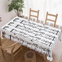 Muzikos natų rašto stačiakampis staltiesė stalo dekoravimui virtuvės valgomojo vandeniui atspari daugkartinio naudojimo staltiesė stalams šventinė 54*72inch(137cm*183cm） gray