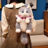 Mielos Ragdoll katės Kuprinės Pliušinis žaislas Pudelio krepšys Mergaičių Pečių krepšiai Pliušinės Studentų Kuprinės Kuprinė Kačiukai Žaislai Berniukui about 45-50cm white