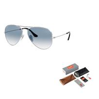 Ray-Ban Full Aviator Frame Round Metal Sunglasses Unisex 0RB3025 Gradient Color 58 white