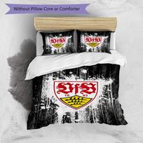 Vfb Fc Crest Printed Pattern Duvet Cover Set – includes 1 duvet cover and 2 matching pillowcases Bedroom decor Christmas gifts 135cm*200cm