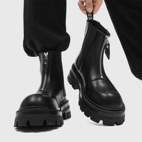 Madingi vyriški batai Madingi platforminiai batai Dizainerio Britiško stiliaus Business Casual Vyriški batai Motociklininko Stambūs čiurnos batai Botas Hombre 43 juoda