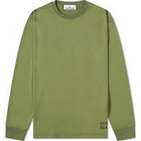 Stone Island Logo Crew Neck Drop Shoulder Long Sleeve T-Shirt Men Tops Olive-Green 771520336-V0058 L gray
