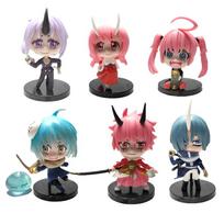 6 vnt. Anime Tensei Shitara Slime Datta Ken Rimuru Tempest Tensei Kito pasaulio gyventojas Benimaru Shuna Shion Rinkinys Modelis Žaislas Dovana Kolekcija No box pink