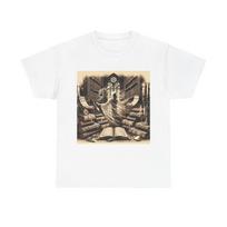 Unisex Adult T Shirt Haunted Librarian in Dusty Archive S gray