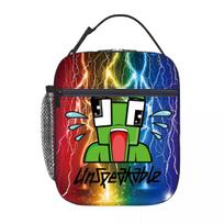 Unspeakable Pattern Digital Printing Meal Bag Lunch Box Bag Thermal Insulation Bento Bag Primary School Students Bring Rice Tote Bag Lunch bag black