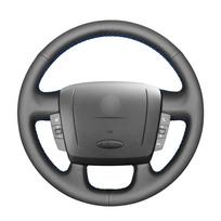 Rankomis siuvamas juodos PU dirbtinės odos vairo dangtelis, skirtas Fiat Ducato Peugeot Boxer Citroen Jumper Relay Ram Blue thread gray