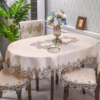 Europietiškų nėriniuotų apvalių staltiesių svetainė ir viešbutis - elegantiškas, lengvas ir prabangus audinys Chair Back (Width 42cm) white