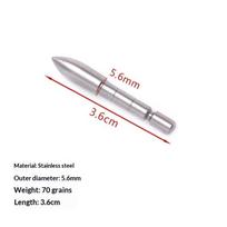 5Pcs Arrowheads Stainless Steel Bullet Points Tips For Arrow Shaft Hunting Archery Accessories 70, 80,90 Grain 5.6mm 70 grain