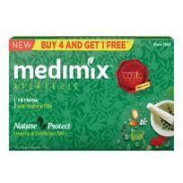 Medimix Ajurvedinis Klasikinis Muilas su 18 Žolelių, 150g (Pirk 4, gauk 1 nemokamai) Iš viso 750g ir Medimix Ajurvedinis Neem, Alavijo ir Ciberžolės Veido Prausiklis nuo Spuogų blue