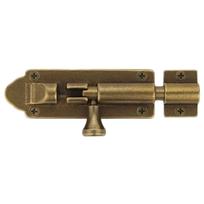 Kaip senovinis retro varinis tvirtas didelis varžtas sandėlio durų stumdomas saugos užraktas bronzinis 12 cm bendras ilgis antikvarinės bronzos spalvos