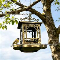 2026 Metal Retro Solar-Powered Hanging Bird Feeder Station for Outdoor Gardens black