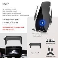 Car Phone Holder For Mercedes-Benz C-Class/GLC2015- screen navigation bracket magnetic new energy wireless charging for benz V 15-18 black