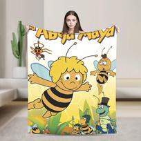 Šilta antklodė Dekoratyvinė Maya bitė Patalynės užtiesalai Flanelinis lovatiesis Sofai Lovai Juokingas sofa-lova uždangalas 30x40in white