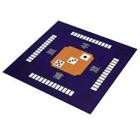 Mahjong Mat Thicken Mute 3D Effect Strong Water Absorption Exquisite Embroidery Non-slip Square Mahjong Cloth Poker Table Pad Home Use mėlyna