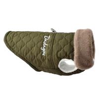 CDDMPET Waterproof Fur Collar Dog Jacket Winter Warm Fleece Dog Clothes for Small Dogs Puppy Pet Vest Chihuahua Yorkie Pug Coat (Green,S)