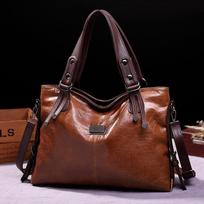 Moterų laisvalaikio mados retro krepšys, minkštas odinis viengubas didelės talpos krepšys 40cm*14cm*28cm brown