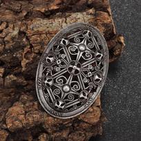 Vintažinė skandinaviška skydo sagė Norse mitologija keltiška metalinė sagė punk amuleto segtukas vyrams gray