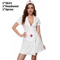 Karšto Filmo Tematikos Helovino Cosplay Gydytojo Slaugytojos Kostiumas Poliesterio Kombinezonas Moterims 3pcs White,S white