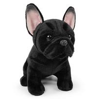 22 cm Realistiškas prancūzų buldogas Pliušinis žaislas Gyvas šuniukas Super minkštas Mielas Dirbtinio kailio šuo Pliušinė lėlė Gyvūno dovana Vaikams 22cm black