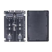 Dvigubas M.2 Ngff į SATA 3.0 SSD USB adapterių rinkinys 2-in-1 išorinio kietojo disko dėžutė Kietojo disko keitiklio jungtis nešiojamam kompiuteriui, PC, stacionariam kompiuteriui A2 black