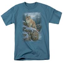 Wildlife Misty Canyon Cougar Mens T Shirt Slate Officially Licensed S gray
