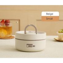 304 nerūdijančio plieno pietų dėžutė su sriubos indeliu, nešiojama terminė bento dėžutė biurui ir mokyklai, nepralaidi ir lengvai valoma Small size: 420mL beige