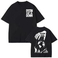 System Of A Down Puppet Earth Double-Sided T-Shirt Nu Metal Political Theme Black Unisex Oversized Rock Women And Men T-shirts S white