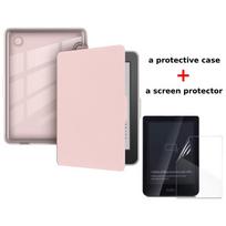 For Kobo Clara BW Case Colour 2E + Screen Protector Auto Sleep Leather Magnetic Cover Transparent Acrylic Case 6'' Ebook Funda Kobo Clara BW rožinė