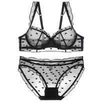 Summer French Lace Lingerie Set for Women: Ultra-Thin, Anti-Sagging, Large and Small Bust Bras 85B juoda