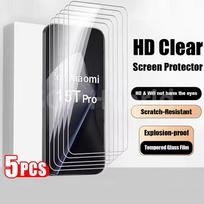 5 PCS Screen Protectors For Xiaomi 15T / 15T Pro HD Tempered Glass Crystal HD Glass Xiaomi 15T balta
