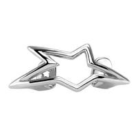 Unique Five Point Star Hollow Out Hip Hop Grillzs Tooth Jewelry Smooth Copper Dental Accessory for Parties Costume gray