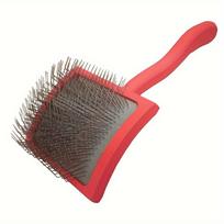 1Pc Pet Massage Comb Long Wire Pin Slicker Brush Dog Grooming Comb Long Handle Reusable For Remove Long Thick Loose Hair Brush Decor raudona