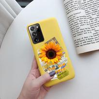 Case on for Samsung Galaxy Note 20 20Ultra Samsung Note20 Ultra Case Cartoon Soft Cute Silicone Phone back Protector Cover Cases Note 20 fluorescencinė geltona spalva
