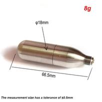 Refillable Co2 Cartridge 3/8-24UNF Threaded for Home Homebrew Soda Beer Brewing Juice Ball Rechargeable Reusable Life Vest Tire 8g thread gray