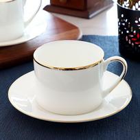 Auksu Dažytas Kavos Puodelių Rinkinys Keraminis ir Kaulų Porceliano Kavos Puodelis su Lėkštute Prabangi Auksinė Kontūrinė Arbatos Puodelis su B 1 cup 1 saucer gray
