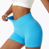 High-Waisted Yoga Shorts Women Quick-Dry Compression 3/4 Leggings Butt-Lifting Fitness Gym Running Workout Small brown