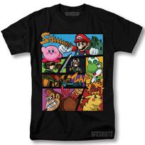 Retro Game Super Smash Bros Classic Games Shirt Retro Vtg Graphic Design T-shirt S brown